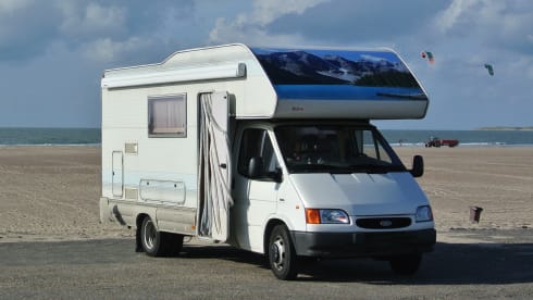 Our faithful Ford Rimor family camper for rent