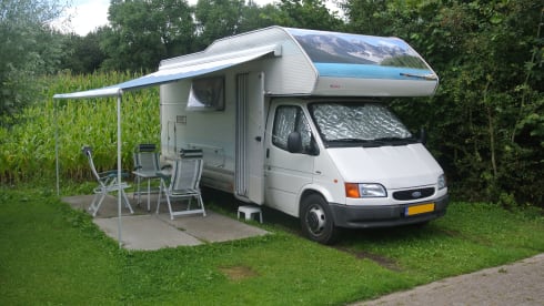Our faithful Ford Rimor family camper for rent