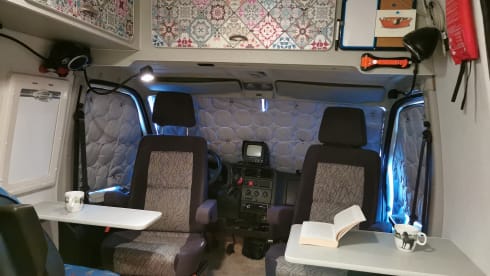 On an adventure with a reliable bus camper.