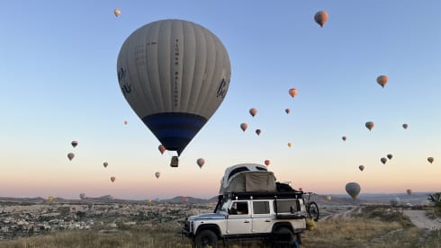 Great adventures with the family, tough Landrover Defender with roof tent