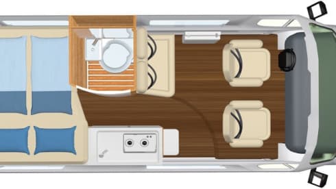 Bus camper with lifting roof