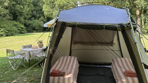 Super nice Volkswagen Caddy Maxi campervan from 2011 with tent, 4p