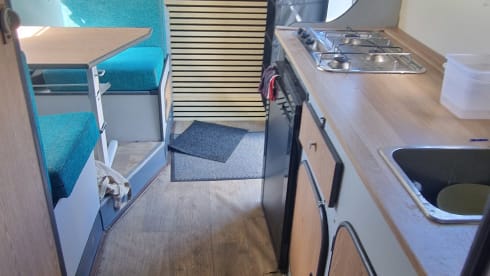 Beautiful vintage Mercedes campervan for hire with Airco