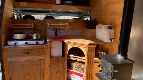 Tyson the Boxer – All year round camper hire with log burner for those colder nights