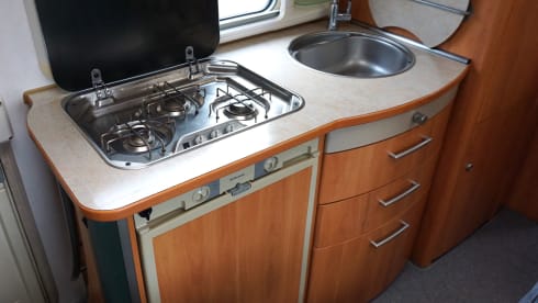 spacious 2-person Hymer camper