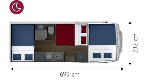Conch – Brand new, cozy and fully equipped family camper (alcove) 