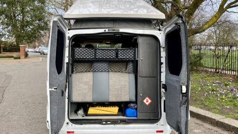 The Colonel – Stylish Pop-Top Camper | Sleeps 4 | Solar & Heater | Festival Ready
