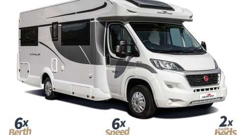 LUX 6 berth & 5 seatbelts – WiFi, 2 TV's, Pets ✅, Bikes ✅, Table & Chairs