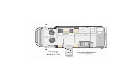 H14 – Accessible Motorhome. 4 Berth. Auto with Push-Pull Hand controls 