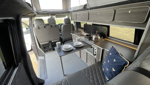 Wallis  – High Spec VW T6 CamperKing Conversion.  Sleeps 4 & Seats 5