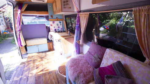 Orla – Off-grid, Heated, 3-Berth Mercedes Camper with Wood Interior & River Table