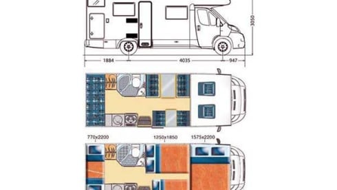 McLouis – Neat 6 person McLouis alcove camper with bunk bed