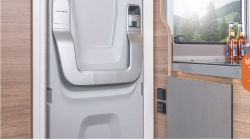 Luxurious young camper with many extras