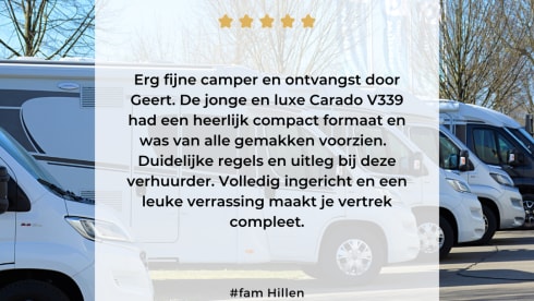 Carado V339 – Experience the freedom! (built in 2021) Compact and luxurious with all options and a queen bed 