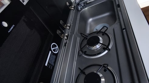 Off-grid campervan with lift-up bed, large garage 2024