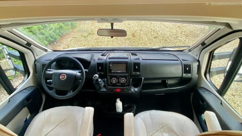 Luxury motorhome with air conditioning and separate sleeping area
