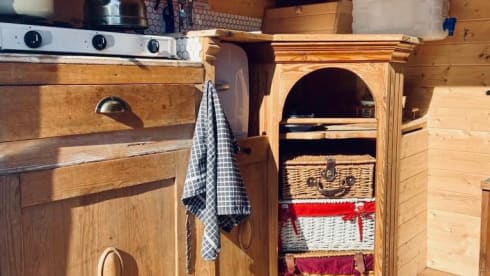 Tyson the Boxer – All year round camper hire with log burner for those colder nights