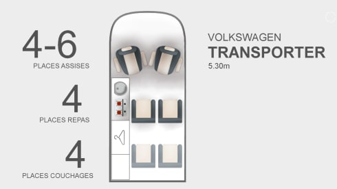 2 to 6 persons Volkswagen Style VAN