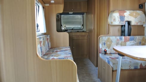 Our faithful Ford Rimor family camper for rent