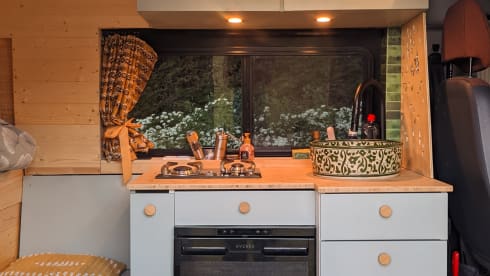 Adventurous camper van with on-board cinema and "Stealth Mode"