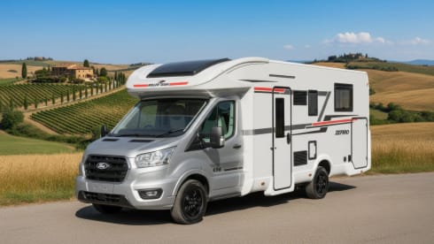 2026 5 berth - Auto / 2 cabins  – New Zefiro 696  auto - Wi-Fi / Rear double bed.