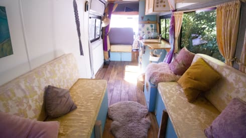Orla – Off-grid, Heated, 3-Berth Mercedes Camper with Wood Interior & River Table