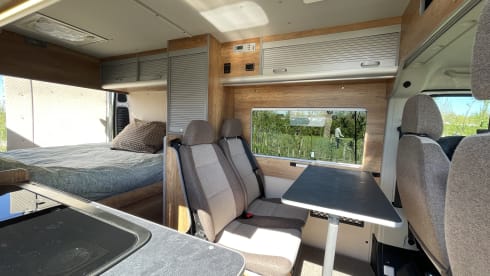 De Groene Waldi – Peugeot Boxer compact camper for rent