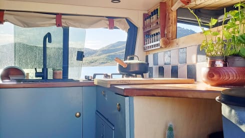 Luxury off-grid Sprinter with unique, bohemian interior! Winter camping
