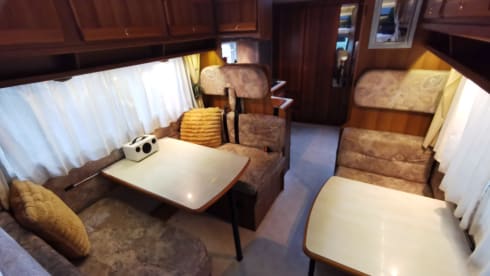 Spacious 6 person Rimor camper fully equipped.