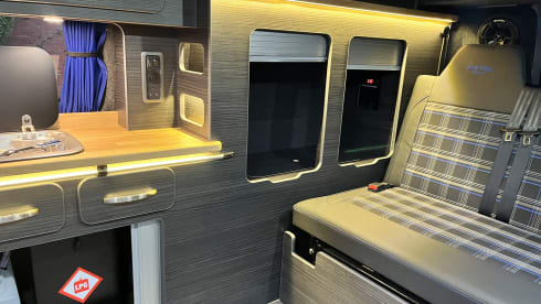 Charlie – Newly converted VW  automatic long wheelbase camper 