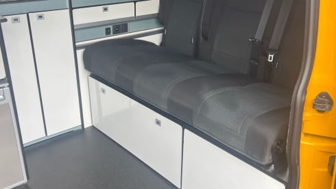 4 berth Volkswagen Yellow Camper