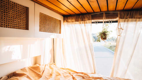 Luxurious campervan with stylish interior