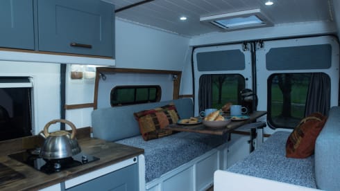 Ozzy – Stylish newly fitted 3 berth MWB camper 2016 Peugeot Boxer 