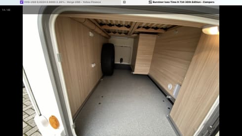 Super luxurious Bürstner with queen bed.