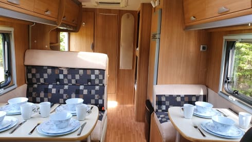 Frankie G – Frankie is our beautiful & flexible 6 berth Motorhome.