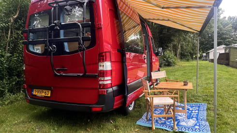 Nice red camper van 