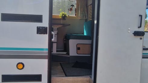 Beautiful vintage Mercedes campervan for hire with Airco