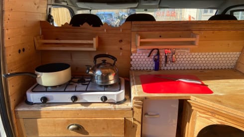 Tyson the Boxer – All year round camper hire with log burner for those colder nights