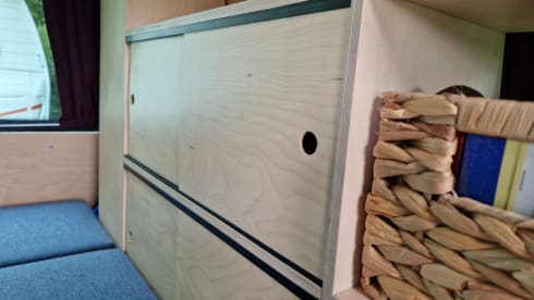 Self-built VW T5 camper for 2 people