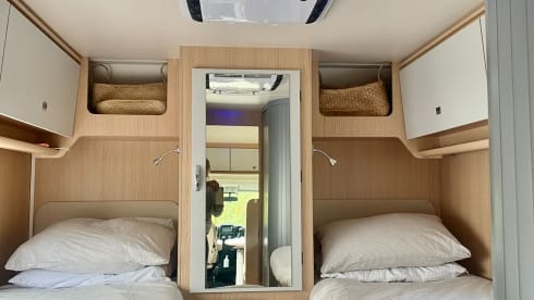 Luxury motorhome with air conditioning and separate sleeping area