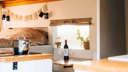 Luxurious campervan with stylish interior