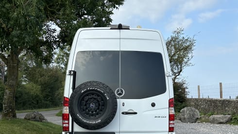 Fully off-grid Mercedes Sprinter conversion with offroad tyres