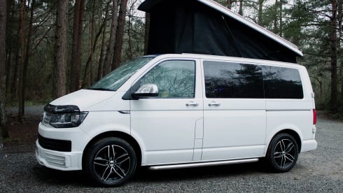 Loretta – Loretta VW T6 Campervan, Pop top roof 4 berth (5 seater).