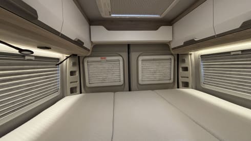 New camper van, 2 sleeping places and bicycle carrier