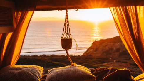 Luxurious campervan with stylish interior