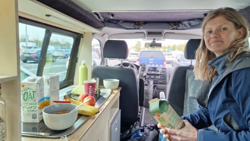 Self-built VW T5 camper for 2 people