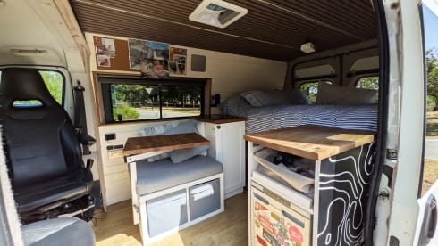Joe – Joe. 2 Berth Truly Off Grid Adventure Van. Storage and Comforts Galore. 