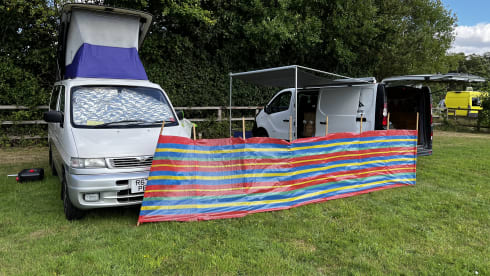 Bertyventurer – 4 berth Mazda bongo to hire with awnings let your adventure begin here