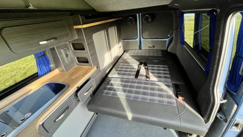 Charlie – Newly converted VW  automatic long wheelbase camper 