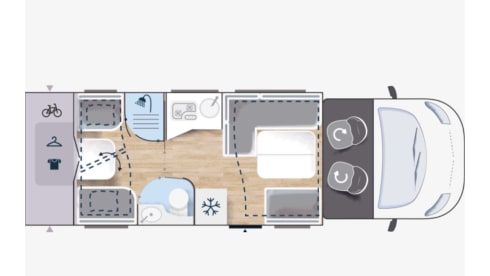 Familie camper Chansson 5 personen  – 5p Chausson semi-integrated uit 2022